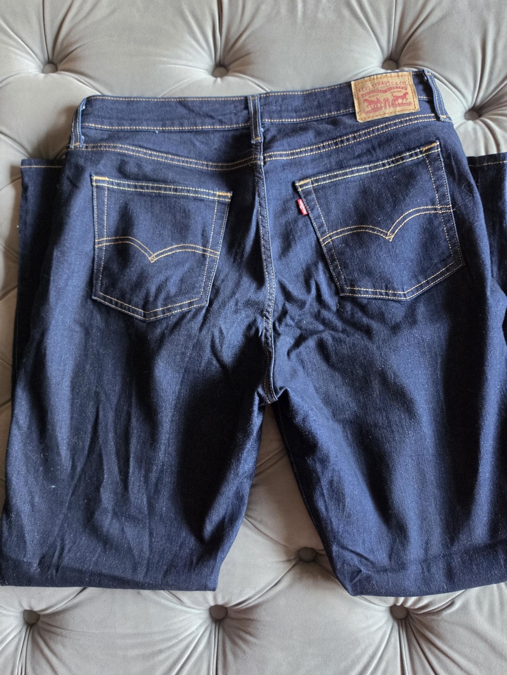 Levi's 721 High Rise Skinny Jeans Cast Shadows Dark Wash Blue Sz 33x30 - Picture 8 of 11